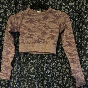 Abyl Purple Camo Workout Long Sleeve Top NWT